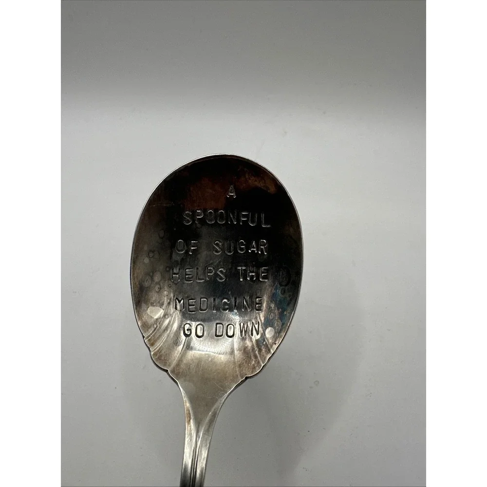 Wm‎ A Rogers Oneida Spoonful of Sugar Silver Plate Stamped Spoon Mary Poppins